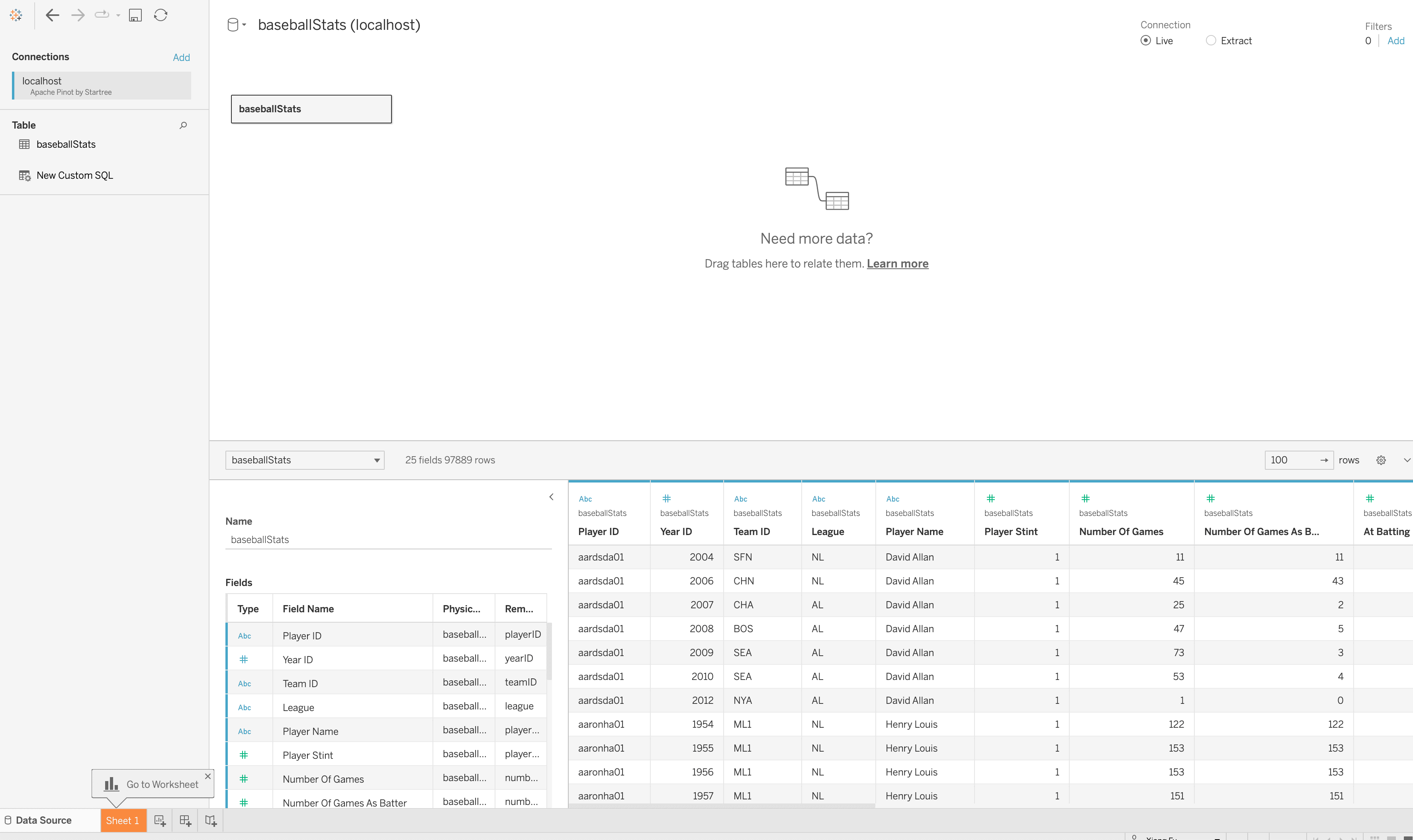 Tableau Connectors