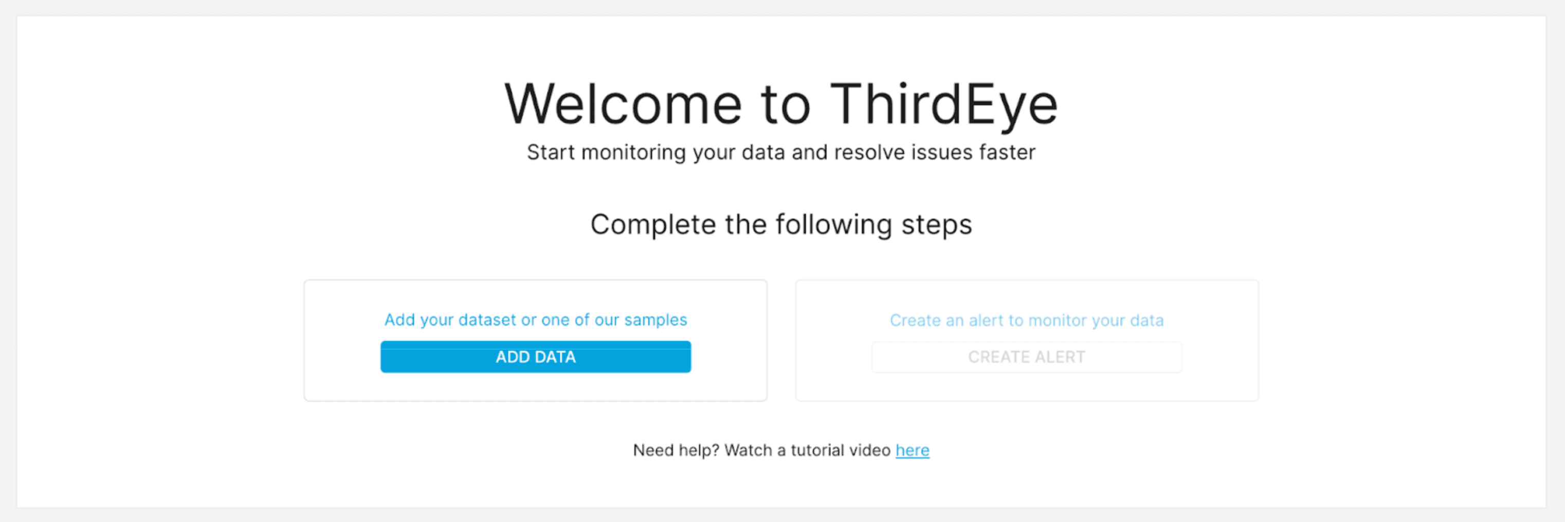 ThirdEye Welcome Page