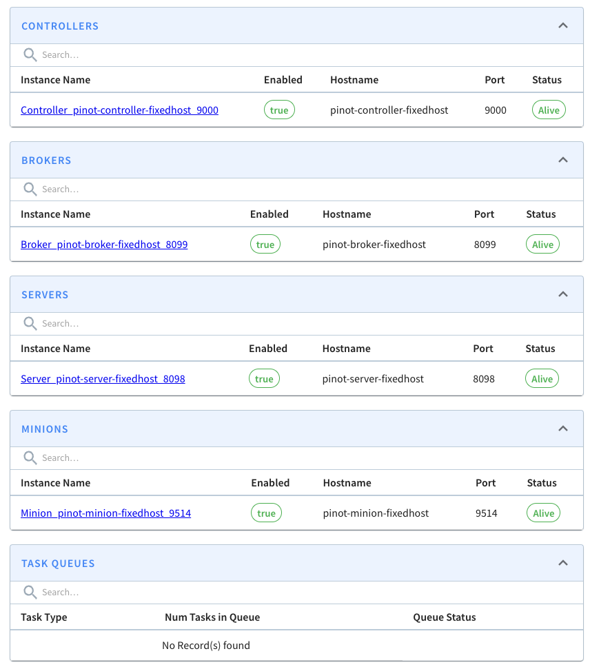 Pinot UI showing fixed host names